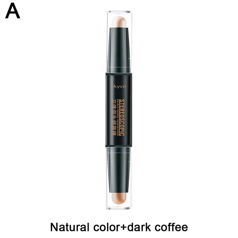 Skyvii Double-Ended Contouring Stick, Nose Shadow, Highlighter, V-Face Setting Contouring Pen, Two-in-One Contouring Stick